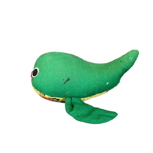 Lanakila Crafts Stuffed Whale Toy 6" Vtg 1970s Hawaii Souvenir Rare Imperfect - Picture 15 of 16